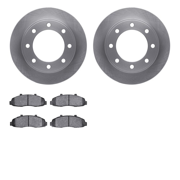 6502-99382 Brake Rotors w/5000 Advanced Brake Pads Kit, 1997-2004 Ford/Lincoln/Mercury/Mazda, Position: Front