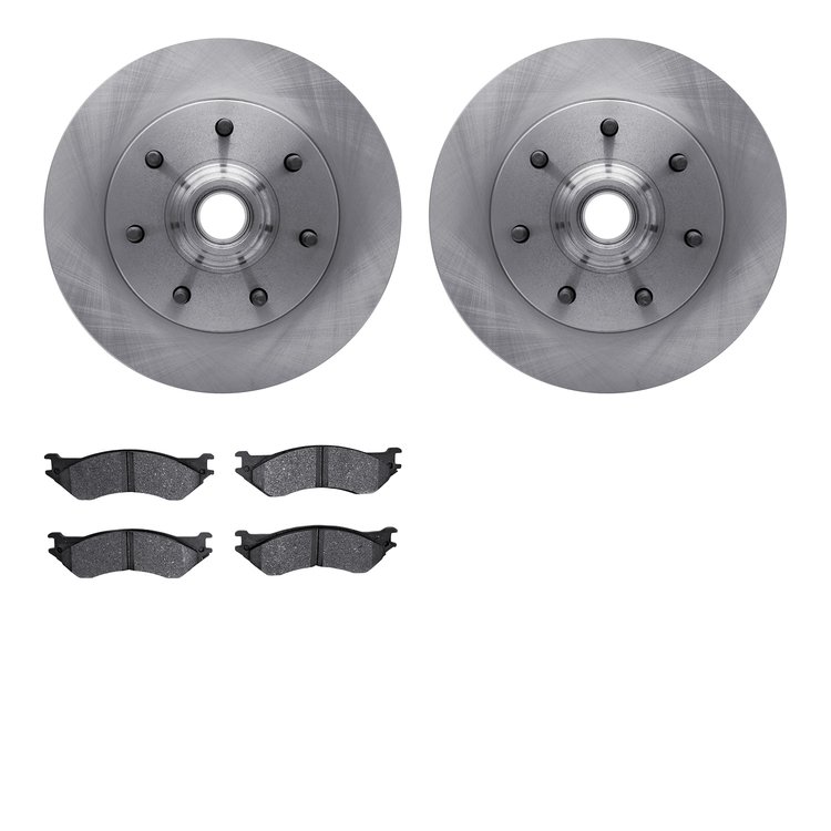 6502-99402 Brake Rotors w/5000 Advanced Brake Pads Kit, 1997-2002 Ford/Lincoln/Mercury/Mazda, Position: Front