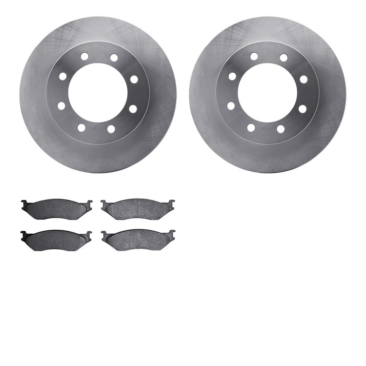 6502-99411 Brake Rotors w/5000 Advanced Brake Pads Kit, 1999-2001 Ford/Lincoln/Mercury/Mazda, Position: Front