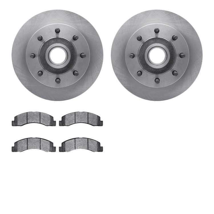 6502-99435 Brake Rotors w/5000 Advanced Brake Pads Kit, 1999-2002 Ford/Lincoln/Mercury/Mazda, Position: Front