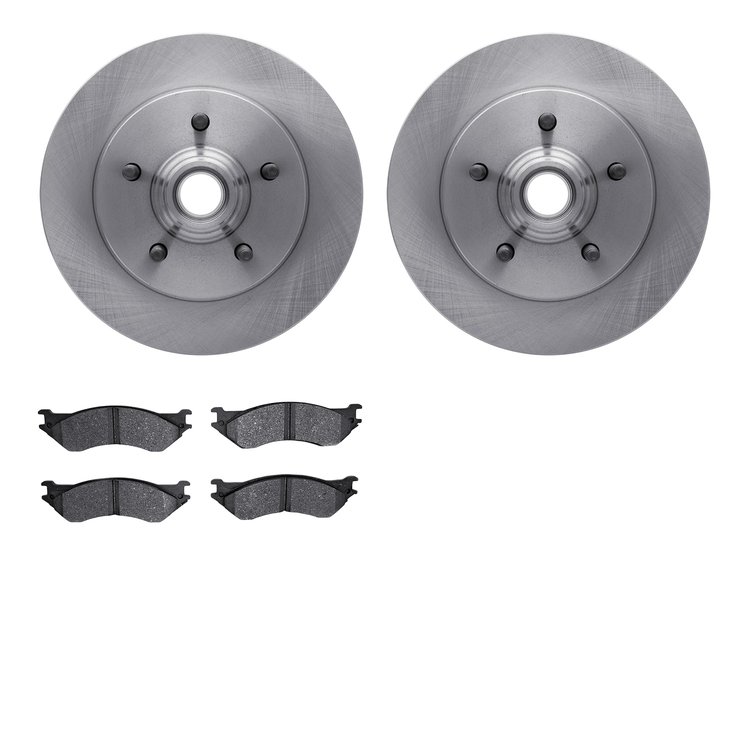 6502-99459 Brake Rotors w/5000 Advanced Brake Pads Kit, 1999-2004 Ford/Lincoln/Mercury/Mazda, Position: Front