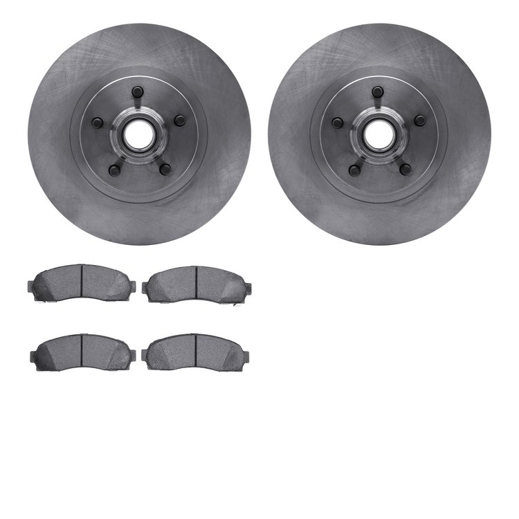 6502-99468 Brake Rotors w/5000 Advanced Brake Pads Kit, 2001-2002 Ford/Lincoln/Mercury/Mazda, Position: Front