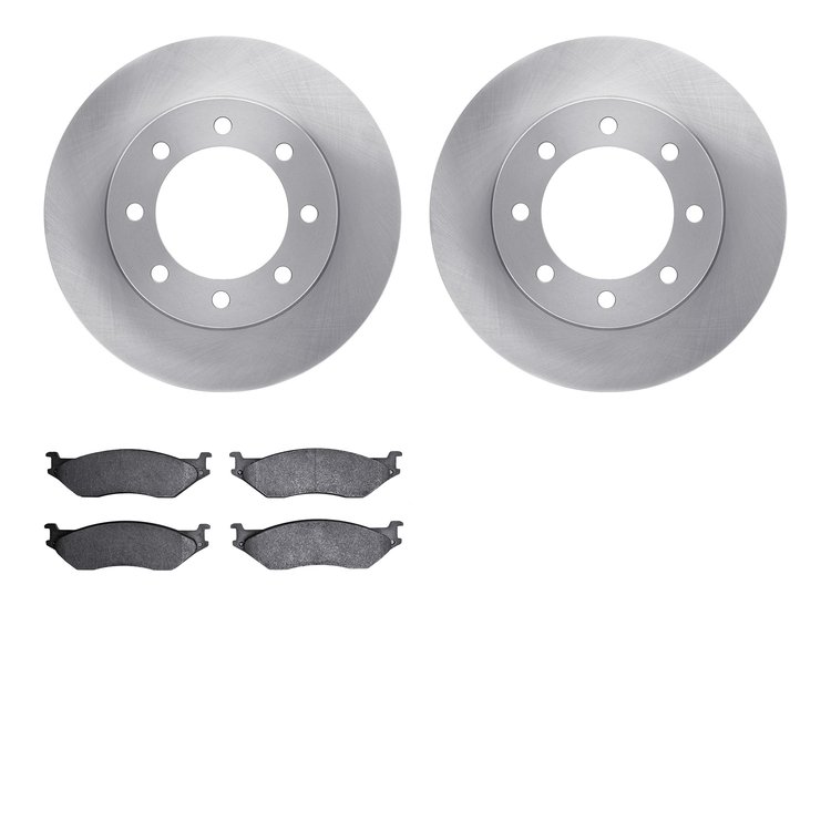 6502-99480 Brake Rotors w/5000 Advanced Brake Pads Kit, 1999-2005 Ford/Lincoln/Mercury/Mazda, Position: Front