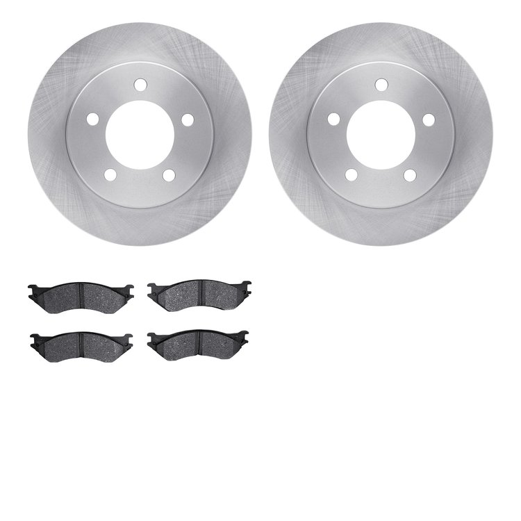 6502-99483 Brake Rotors w/5000 Advanced Brake Pads Kit, 1997-2002 Ford/Lincoln/Mercury/Mazda, Position: Front