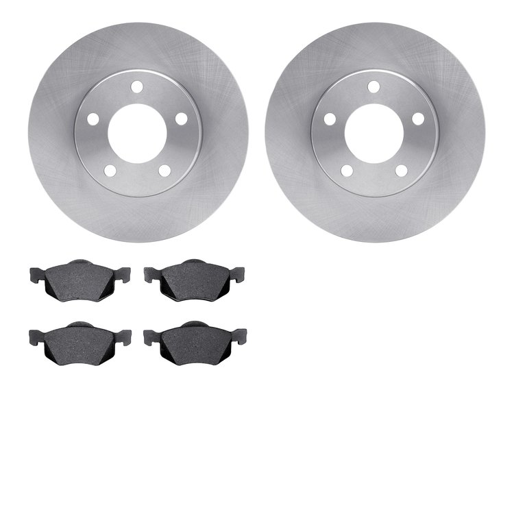 6502-99486 Brake Rotors w/5000 Advanced Brake Pads Kit, 2001-2005 Ford/Lincoln/Mercury/Mazda, Position: Front