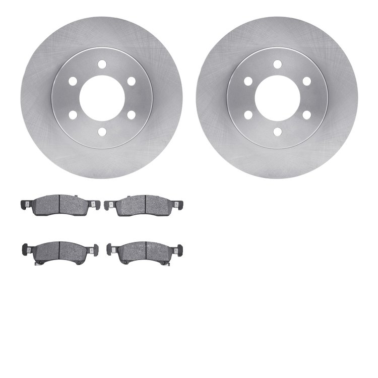 6502-99516 Brake Rotors w/5000 Advanced Brake Pads Kit, 2002-2006 Ford/Lincoln/Mercury/Mazda, Position: Front