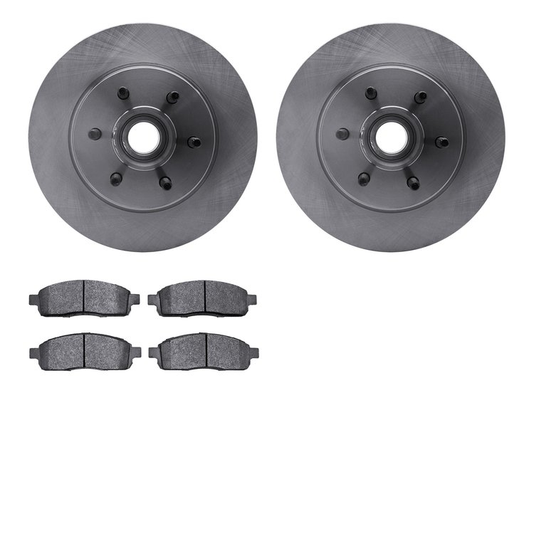 6502-99519 Brake Rotors w/5000 Advanced Brake Pads Kit, 2004-2008 Ford/Lincoln/Mercury/Mazda, Position: Front