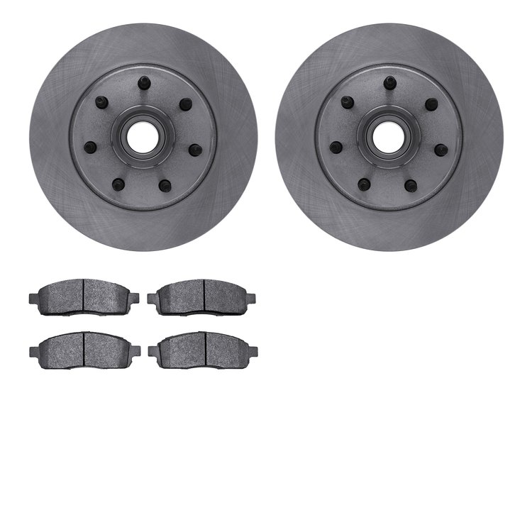 6502-99522 Brake Rotors w/5000 Advanced Brake Pads Kit, 2004-2008 Ford/Lincoln/Mercury/Mazda, Position: Front