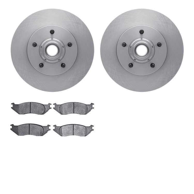 6502-99546 Brake Rotors w/5000 Advanced Brake Pads Kit, 2004-2006 Ford/Lincoln/Mercury/Mazda, Position: Front