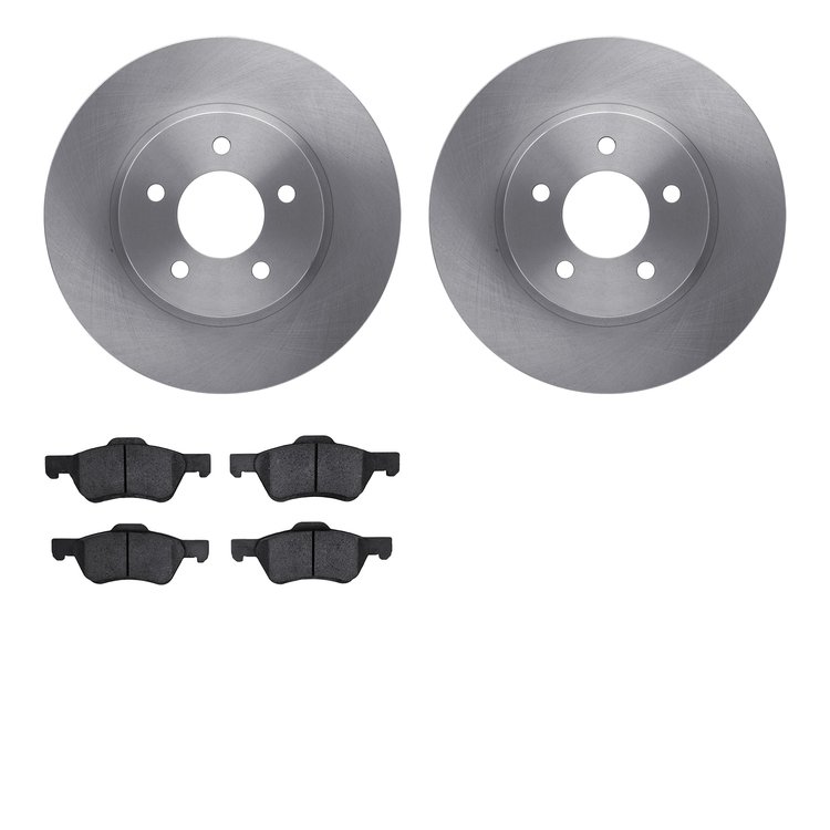 6502-99553 Brake Rotors w/5000 Advanced Brake Pads Kit, 2008-2012 Ford/Lincoln/Mercury/Mazda, Position: Front