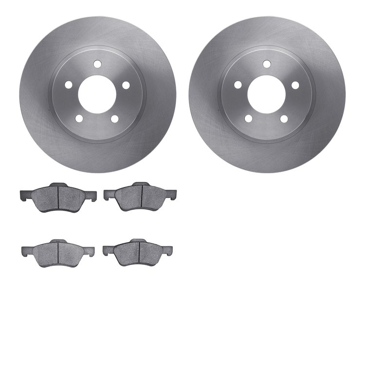 6502-99554 Brake Rotors w/5000 Advanced Brake Pads Kit, 2009-2012 Ford/Lincoln/Mercury/Mazda, Position: Front