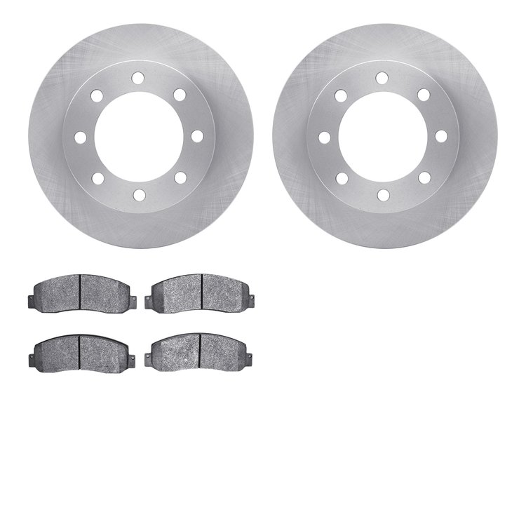 6502-99570 Brake Rotors w/5000 Advanced Brake Pads Kit, 2005-2012 Ford/Lincoln/Mercury/Mazda, Position: Front