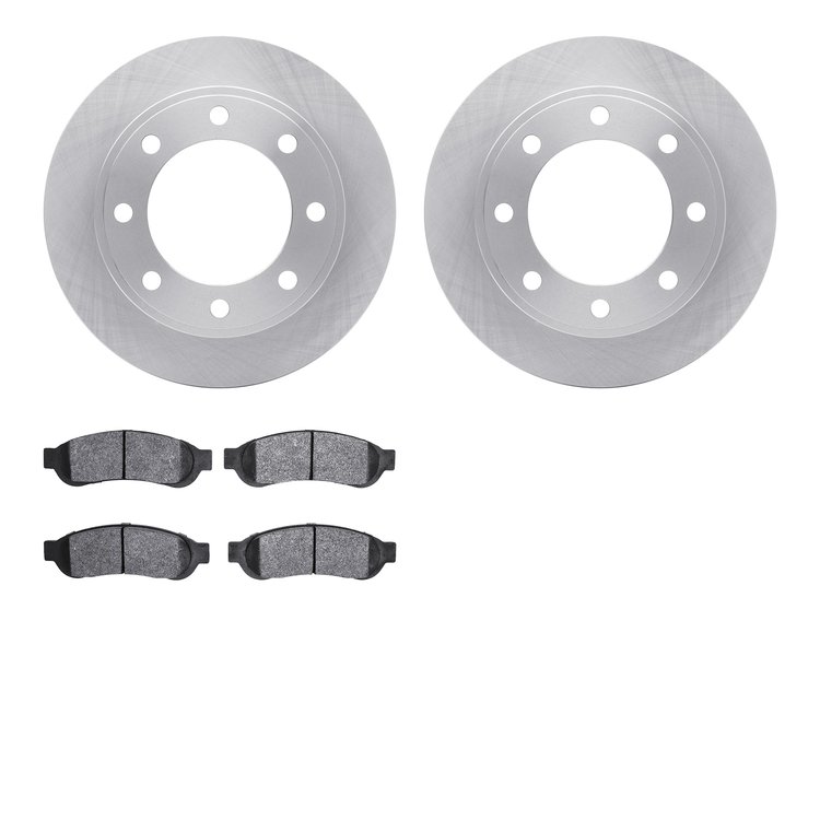 6502-99582 Brake Rotors w/5000 Advanced Brake Pads Kit, 2006-2010 Ford/Lincoln/Mercury/Mazda, Position: Rear
