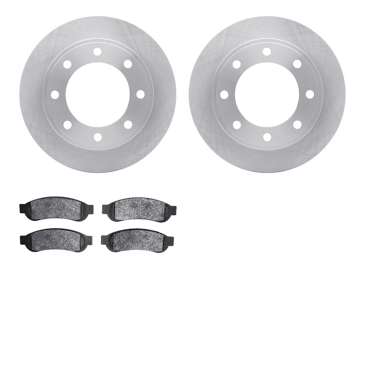 6502-99584 Brake Rotors w/5000 Advanced Brake Pads Kit, 2010-2012 Ford/Lincoln/Mercury/Mazda, Position: Rear