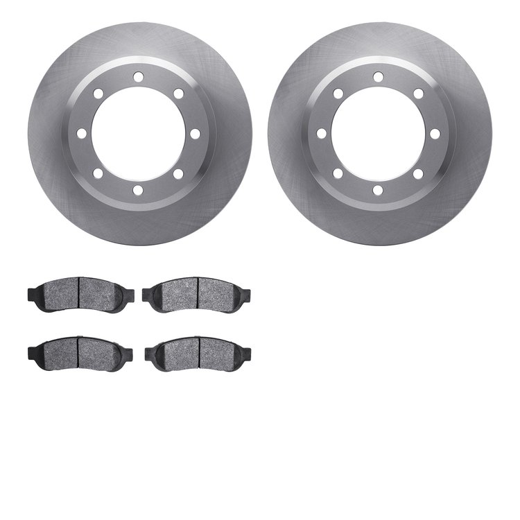 6502-99591 Brake Rotors w/5000 Advanced Brake Pads Kit, 2005-2010 Ford/Lincoln/Mercury/Mazda, Position: Rear