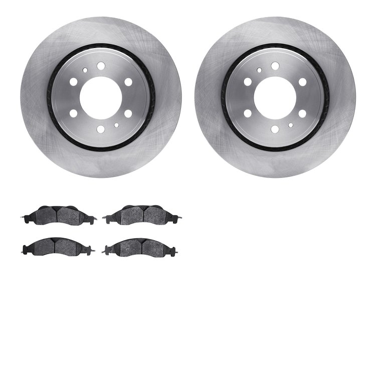 6502-99609 Brake Rotors w/5000 Advanced Brake Pads Kit, 2007-2009 Ford/Lincoln/Mercury/Mazda, Position: Front