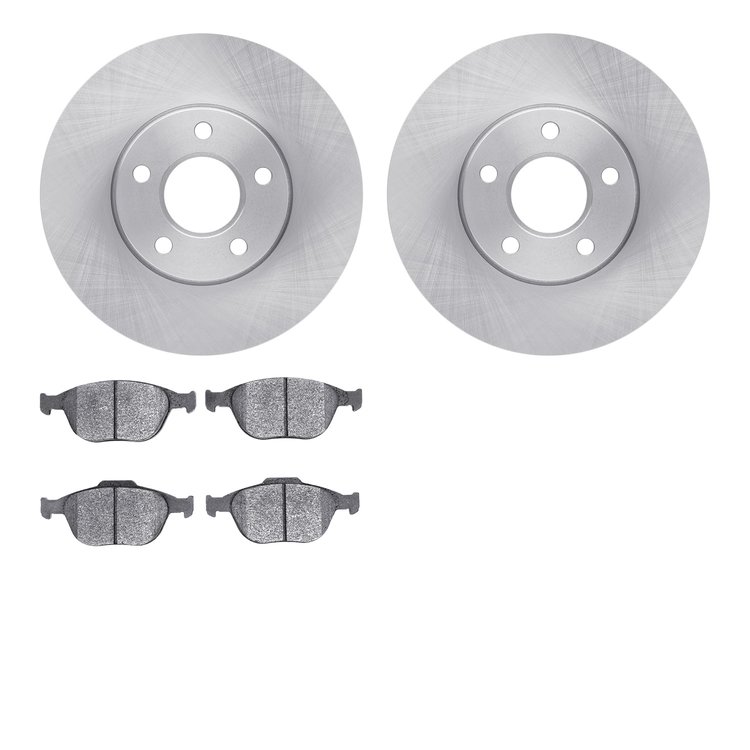 6502-99654 Brake Rotors w/5000 Advanced Brake Pads Kit, 2010-2013 Ford/Lincoln/Mercury/Mazda, Position: Front