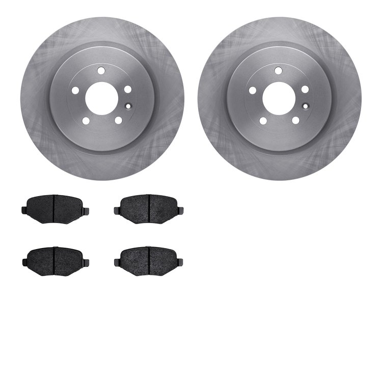 6502-99664 Brake Rotors w/5000 Advanced Brake Pads Kit, 2013-2019 Ford/Lincoln/Mercury/Mazda, Position: Rear