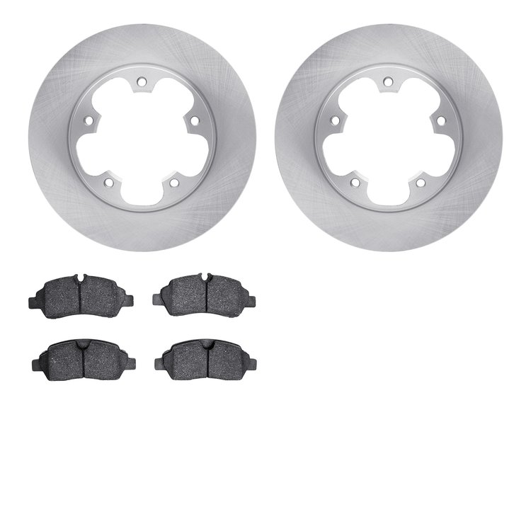 6502-99690 Brake Rotors w/5000 Advanced Brake Pads Kit, 2015-2019 Ford/Lincoln/Mercury/Mazda, Position: Rear