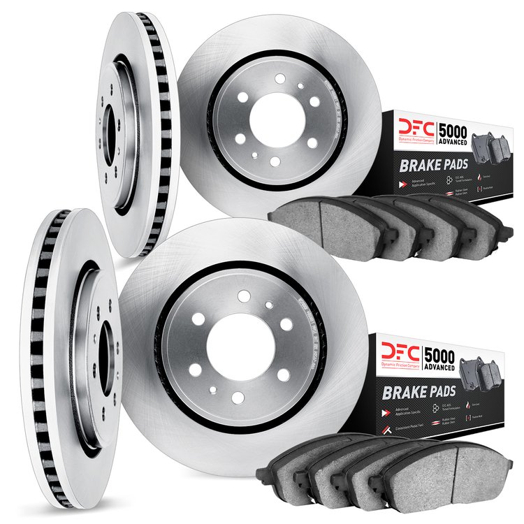 6504-48037 Brake Rotors w/5000 Advanced Brake Pads Kit, 2017-2020 GM, Position: Front and Rear