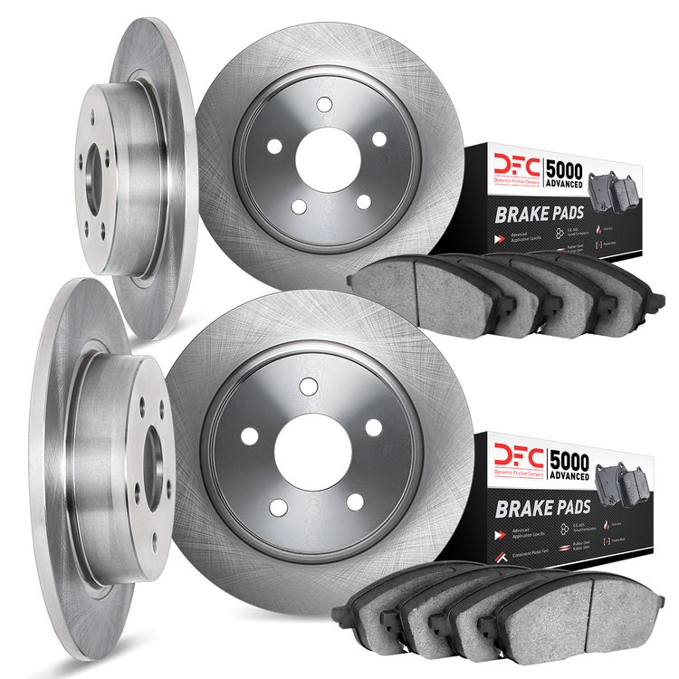 6504-74220 Brake Rotors w/5000 Advanced Brake Pads Kit, 2000-2000 Audi/Volkswagen, Position: Front and Rear