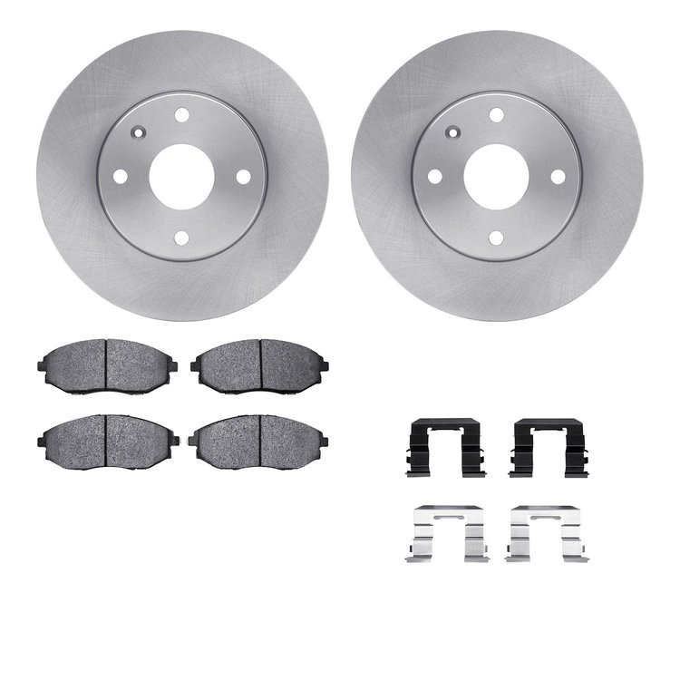 6512-01047 Brake Rotors w/5000 Advanced Brake Pads Kit with Hardware, 2004-2009 Multiple Makes/Models, Position: Front