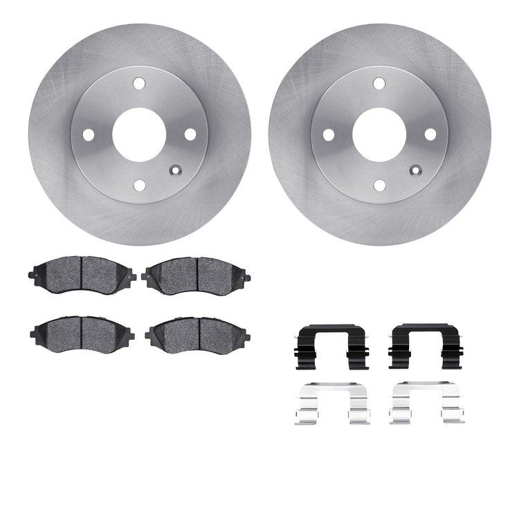 6512-01053 Brake Rotors w/5000 Advanced Brake Pads Kit with Hardware, 2004-2010 Multiple Makes/Models, Position: Front