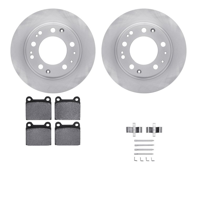 6512-02042 Brake Rotors w/5000 Advanced Brake Pads Kit with Hardware, 1969-1983 Porsche, Position: Rear