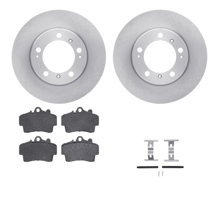 6512-02055 Brake Rotors w/5000 Advanced Brake Pads Kit with Hardware, 1997-2004 Porsche, Position: Front