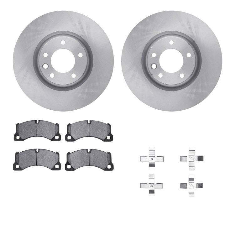 6512-02155 Brake Rotors w/5000 Advanced Brake Pads Kit with Hardware, 2008-2009 Audi/Volkswagen, Position: Front