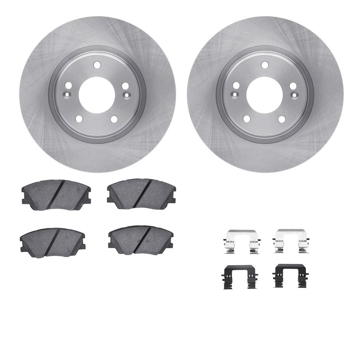 6512-03091 Brake Rotors w/5000 Advanced Brake Pads Kit with Hardware, Fits Select Kia/Hyundai/Genesis, Position: Front