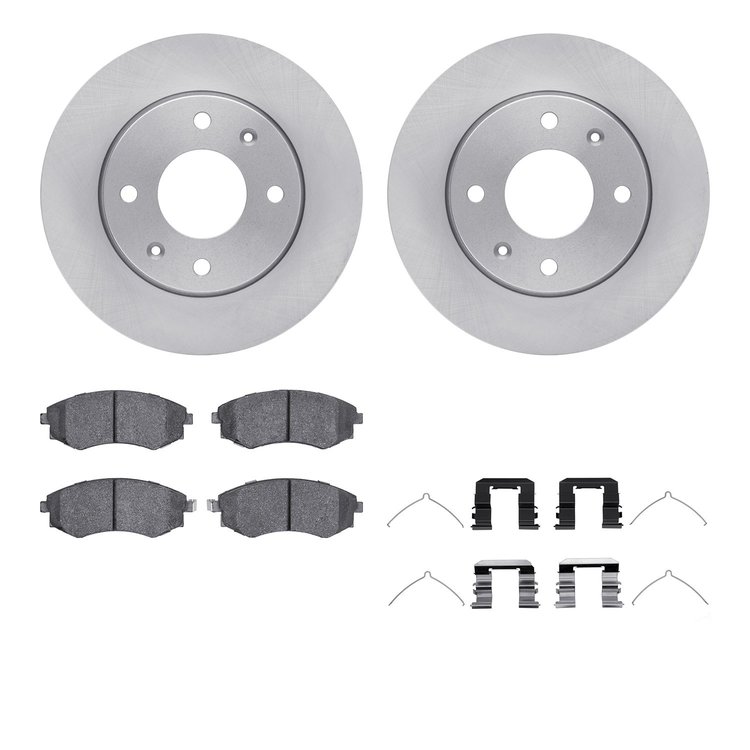 6512-03182 Brake Rotors w/5000 Advanced Brake Pads Kit with Hardware, 2002-2003 Kia/Hyundai/Genesis, Position: Front