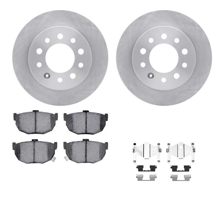 6512-03201 Brake Rotors w/5000 Advanced Brake Pads Kit with Hardware, 2003-2008 Kia/Hyundai/Genesis, Position: Rear