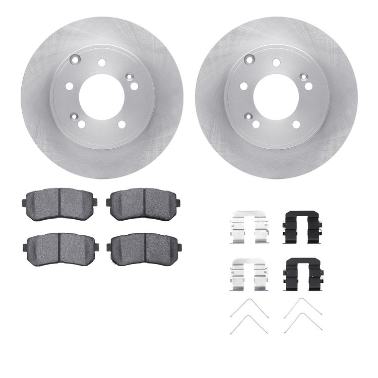 6512-03260 Brake Rotors w/5000 Advanced Brake Pads Kit with Hardware, 2016-2020 Kia/Hyundai/Genesis, Position: Rear