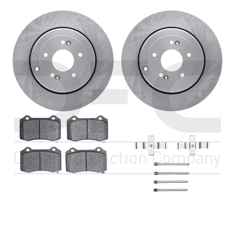 6512-03296 Brake Rotors w/5000 Advanced Brake Pads Kit with Hardware, 2010-2016 Kia/Hyundai/Genesis, Position: Rear