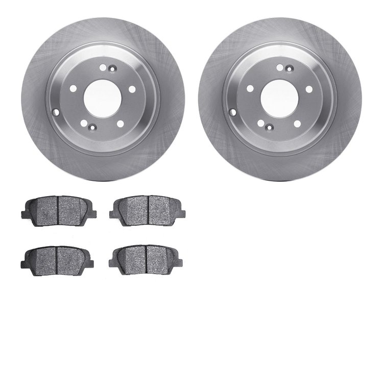 6512-03303 Brake Rotors w/5000 Advanced Brake Pads Kit with Hardware, 2010-2016 Kia/Hyundai/Genesis, Position: Rear