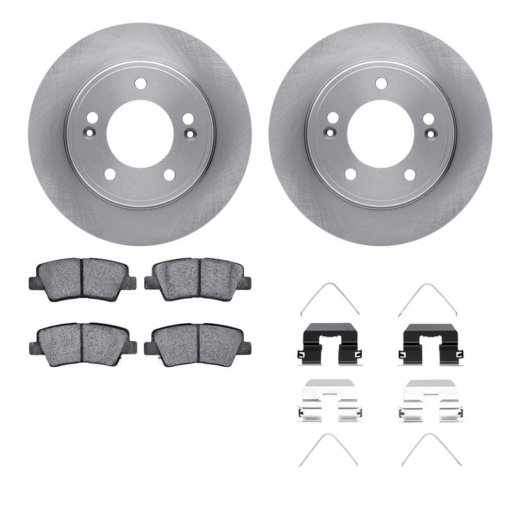 6512-03322 Brake Rotors w/5000 Advanced Brake Pads Kit with Hardware, Fits Select Kia/Hyundai/Genesis, Position: Rear