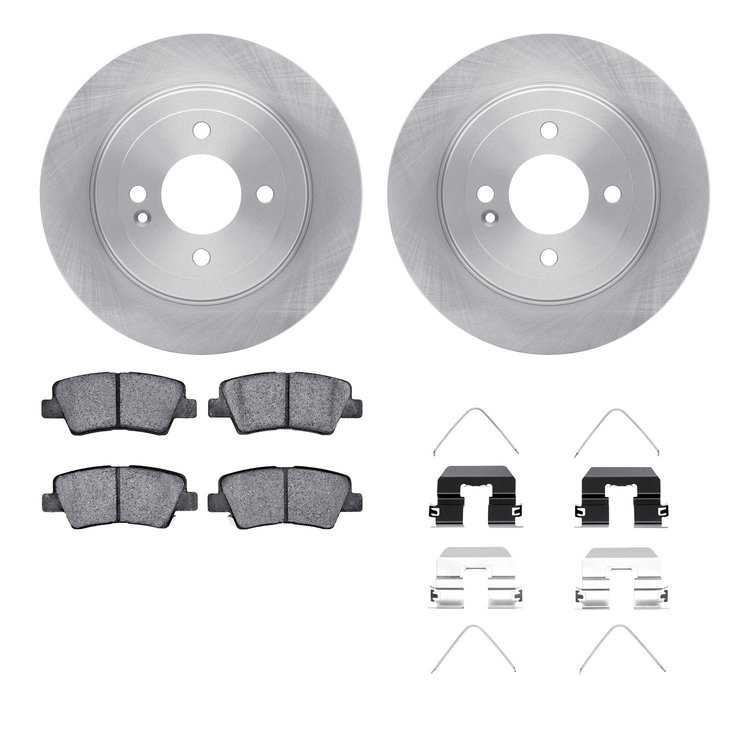 6512-03363 Brake Rotors w/5000 Advanced Brake Pads Kit with Hardware, Fits Select Kia/Hyundai/Genesis, Position: Rear