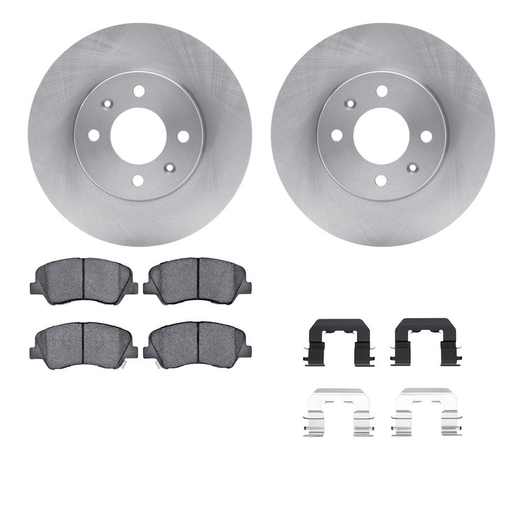 6512-03366 Brake Rotors w/5000 Advanced Brake Pads Kit with Hardware, 2012-2017 Multiple Makes/Models, Position: Front