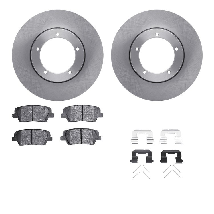 6512-03435 Brake Rotors w/5000 Advanced Brake Pads Kit with Hardware, Fits Select Kia/Hyundai/Genesis, Position: Rear