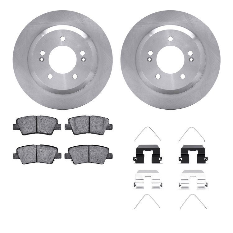 6512-03451 Brake Rotors w/5000 Advanced Brake Pads Kit with Hardware, Fits Select Kia/Hyundai/Genesis, Position: Rear
