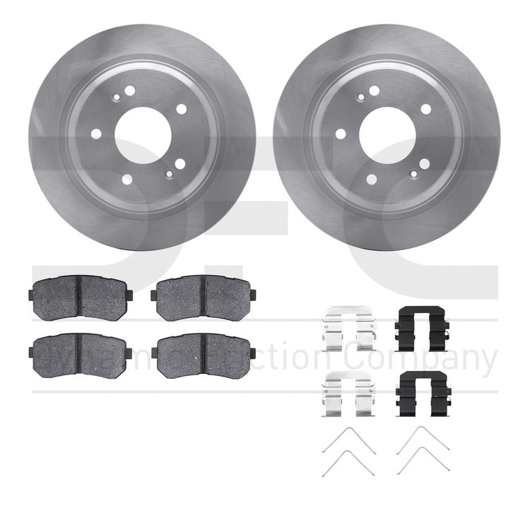 6512-03465 Brake Rotors w/5000 Advanced Brake Pads Kit with Hardware, Fits Select Kia/Hyundai/Genesis, Position: Rear