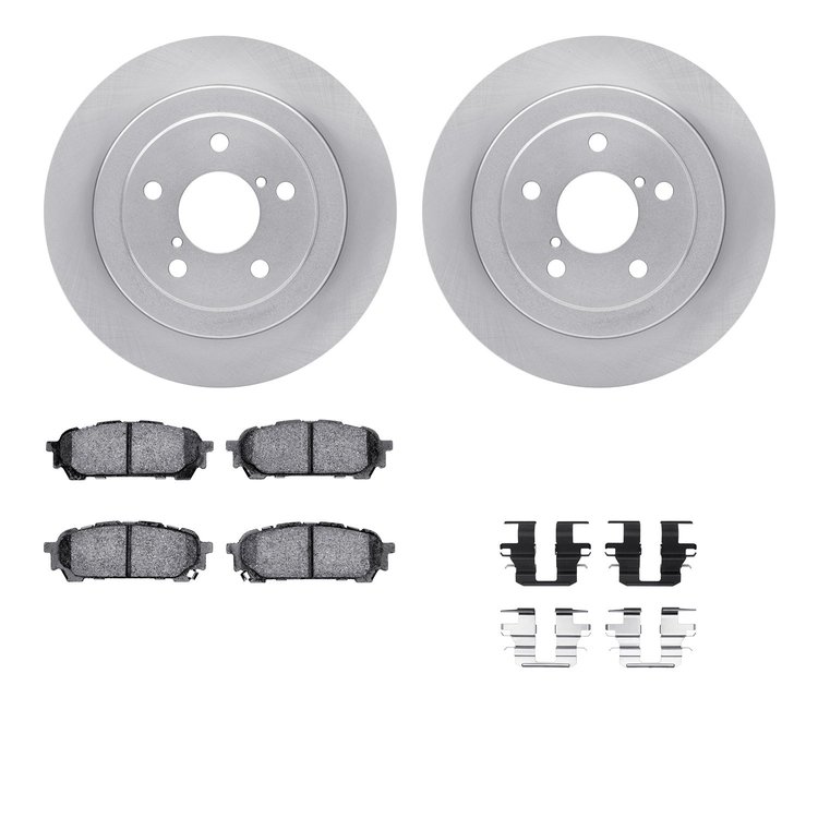 6512-13077 Brake Rotors w/5000 Advanced Brake Pads Kit with Hardware, 2003-2008 GM, Position: Rear