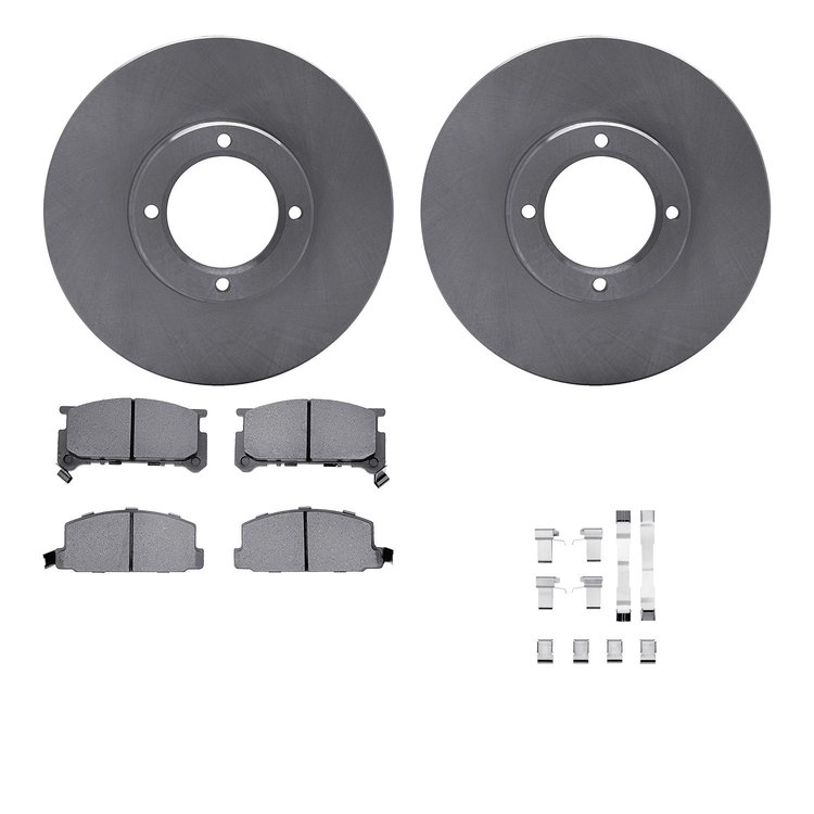 6512-13115 Brake Rotors w/5000 Advanced Brake Pads Kit with Hardware, 1980-1983 Subaru, Position: Front
