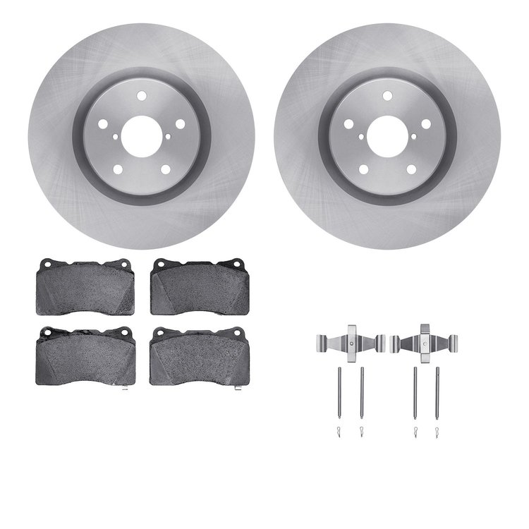 6512-13126 Brake Rotors w/5000 Advanced Brake Pads Kit with Hardware, 2005-2020 Subaru, Position: Front