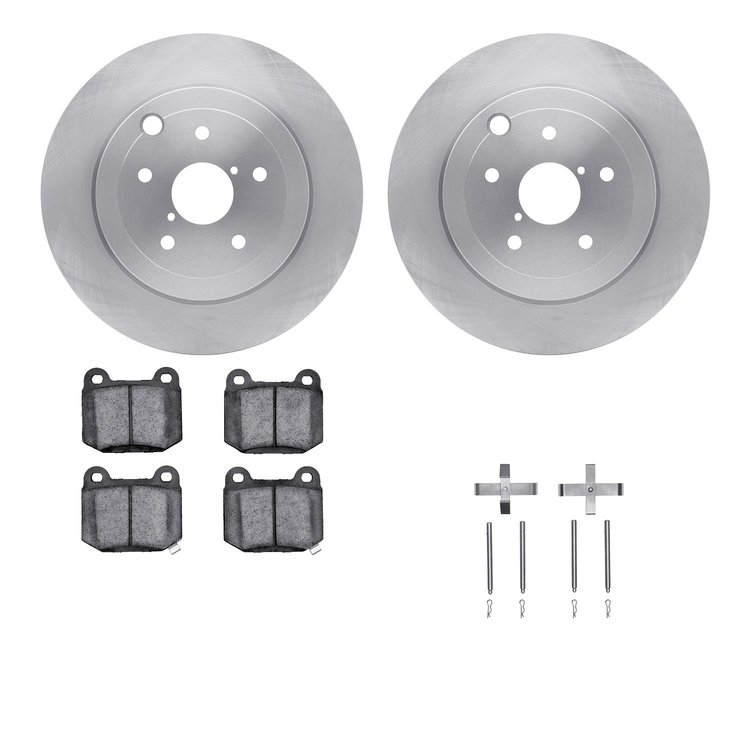 6512-13156 Brake Rotors w/5000 Advanced Brake Pads Kit with Hardware, 2008-2020 Subaru, Position: Rear