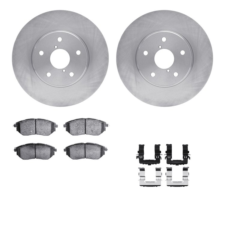 6512-13169 Brake Rotors w/5000 Advanced Brake Pads Kit with Hardware, 2015-2015 Subaru, Position: Front