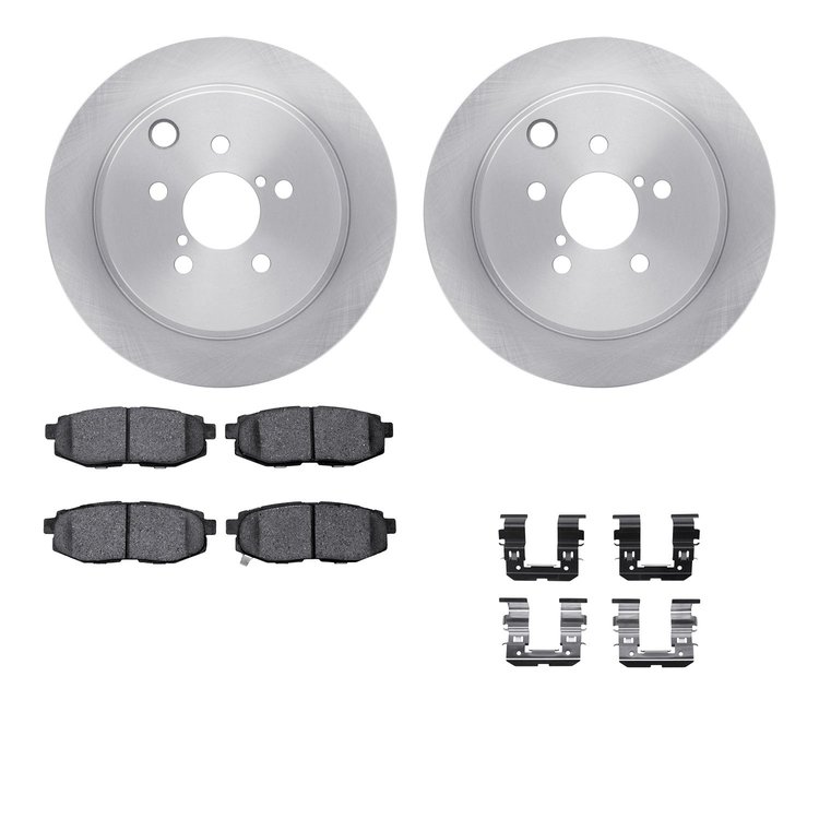 6512-13177 Brake Rotors w/5000 Advanced Brake Pads Kit with Hardware, 2014-2018 Subaru, Position: Rear