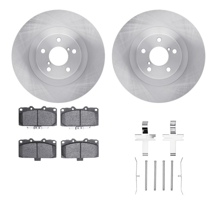 6512-13188 Brake Rotors w/5000 Advanced Brake Pads Kit with Hardware, 2006-2007 Subaru, Position: Front
