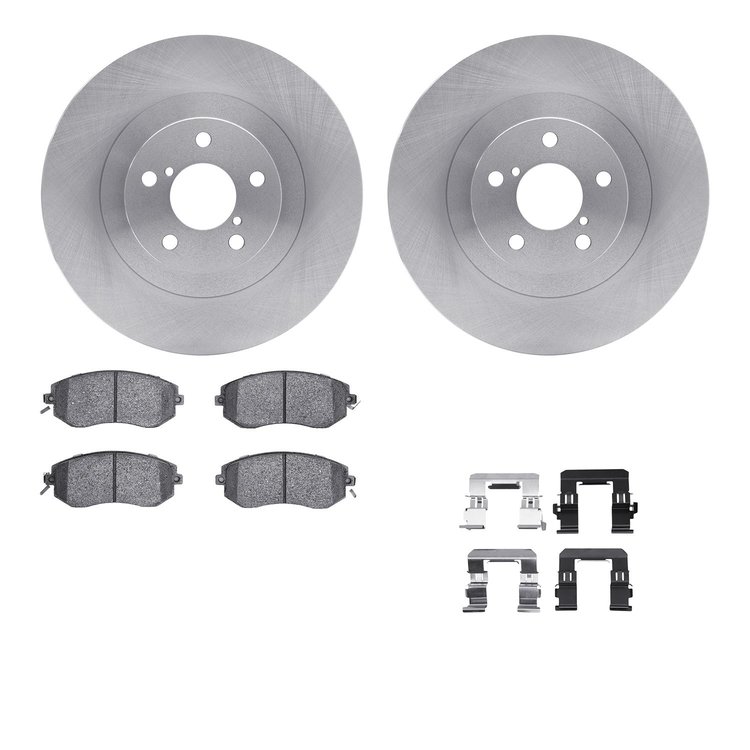 6512-13200 Brake Rotors w/5000 Advanced Brake Pads Kit with Hardware, 2010-2020 Multiple Makes/Models, Position: Front